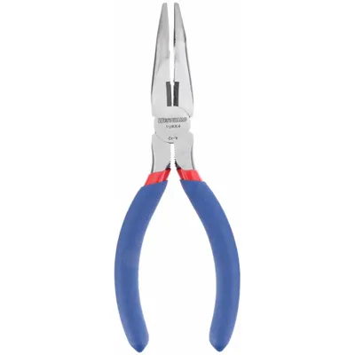 WESTWARD Bent Long Nose Plier: 2 1/4 in Max Jaw Opening, 6 1/2 in Overall Lg, 2 3/8 in Jaw Lg - Bent Needle-Nose Pliers