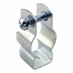 Steel, zinc-plated screw-on hanger designed for 3/4 in EMT conduit. Provides secure support for electrical conduit runs in commercial and industrial applications.