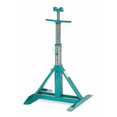 GREENLEE Telescoping Reel Stand: 0 Spindles, 21 in x 24 in x 54 in, For 96 in Max Spool Dia - Heavy-Duty Adjustable-Height Reel & Spool Stands