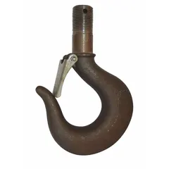 Replacement bottom hook for CM Cyclone series manual chain hoists. Compatible with hoists rated for 3,000 lb to 4,000 lb load capacity. Includes a latch for secure load attachment. Used in industrial lifting applications for attaching loads to the hoist.