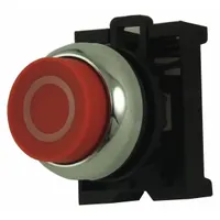 EATON Extended Push Button: Red, 22 mm Mounting Size, Metallic, Momentary (MPN M22M-DH-R-XO)