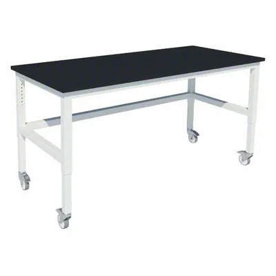 INSTOCK Heavy Duty Table: 30 in Overall Wd, 36 in Overall Ht, 7 ft Overall Lg, Phenolic - Adjustable-Height Laminate Surfaced Lab Tables