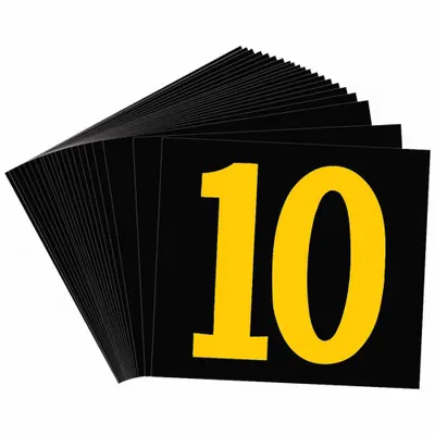 BRADY Number Label: 10, 2 1/2 in Character Ht, 3 1/4 in Character Wd, Retroreflective Sheeting - KVA Markers