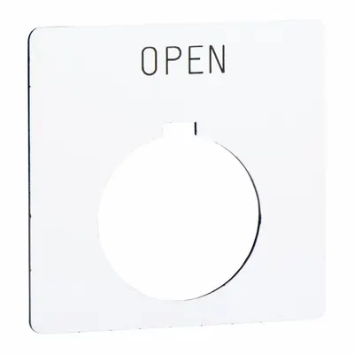 SCHNEIDER Legend Plate: 30 mm Panel Mounting Size, Square - Push-Button Rings & Plates