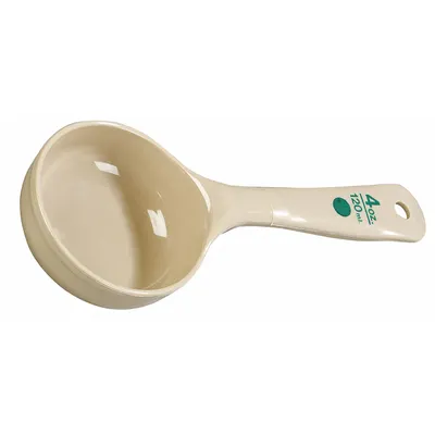 CARLISLE Measure Miser: 4 oz Capacity, Polycarbonate, Solid, Beige/Green, NSF Certified - Portion Control Spoons