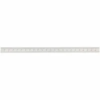 STARRETT Steel Rule, Spring Tempered: C604R-24, 2 ft, 0.05 in Thick, 1/64 in, Chrome, Black, Rigid