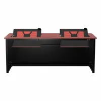 VERSADESK Computer Desk: Metal, Cherry, 0 Drawers, 72 in Overall Wd, 29 in Overall Ht, Black Frame (MPN RSD7230-BC)