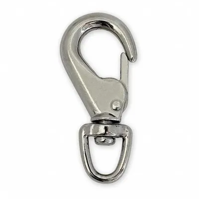 LUCKY LINE PRODUCTS Utility Spring Hook: 1 Snaps, Solid Gate, Stainless Steel - Eyelet Spring Snaps