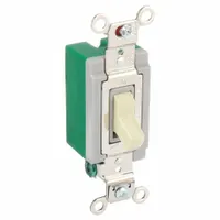 HUBBELL Wall Switch: Toggle Switch, Single Pole, Maintained, Ivory, 120/277V AC, 30 A (MPN HBL3031I)