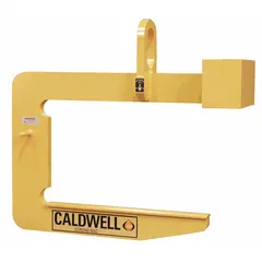 Coil C-hook lifter for handling coiled materials. Maximum load capacity of 10,000 lb, accommodates coils up to 12 in diameter and 36 in width. Used in industrial settings for lifting and transporting coiled steel or metal coils.