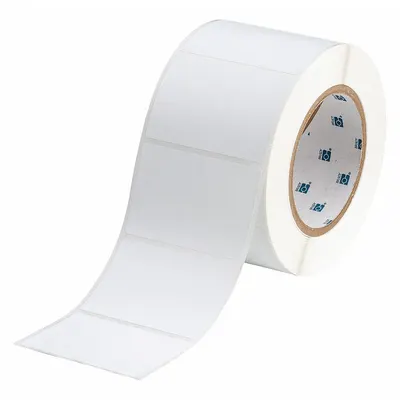 BRADY Pre-Cut Label Stock Roll: Tamper Indicating, 2 in x 3 in, 2 in, White (Matte) - Brady Destructible Tamper-Indicating Precut Label Rolls