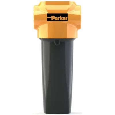 Parker Compressed Air Filter: 1 micron, 1/4 in NPT, 21 cfm, 232 psi Max Op Pressure - Coalescing Filter for Oil Removal