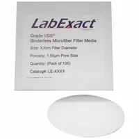 LABEXACT Glass Microfiber Filter: VSS, 7 cm Dia, 0.43 mm Thick, 1.5 um Pore Size