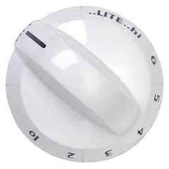 OEM replacement knob for Electrolux ovens. Used to select oven functions or temperature settings. Direct replacement for the original control knob.
