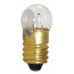 Miniature Screw Base (E10) Globe Lamp, 18V AC, G3-1/2, White, 1447