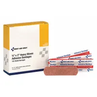 FIRST AID ONLY Adhesive Bandage: Strip Bandages, 3/4 in Wd, 3 in Lg, Not Metal Detectable, Fabric (MPN H119)