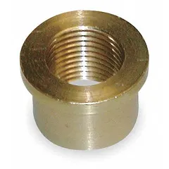 Brass tail piece for wash fountain plumbing connections. Directs water flow within the fountain assembly. Used in commercial restroom maintenance and repair.