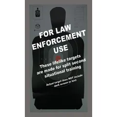 Paper silhouette target measuring 23 inches high by 24 inches wide. Black in color with a state-specific target grouping. Sold in a 50-pack for shooting range training and practice.