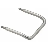 SUGATSUNE Pull Handle: Threaded Holes, Stainless Steel, Silver, M6 Screw Size, 0.75 in (MPN H-75-BL-100)