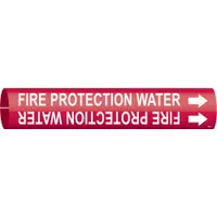 Pipe Marker: Fire Protection Water, Red, White, Fits 3/4 to 1 3/8 in Pipe O.D., 1 Pipe Markers (MPN 4060-A)