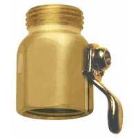 Brass-bodied hydrant shut off valve with 3/4 in GHT female inlet and 3/4 in GHT male outlet. Used to control water flow at outdoor faucets or hydrants for maintenance or seasonal shut-off