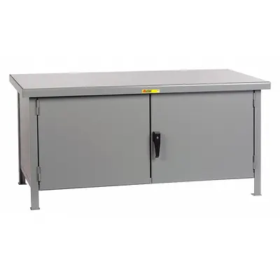 LITTLE GIANT 72 in x 36 in Gray Cabinet Bench with Drawers, 10,000 lb Capacity - Cabinet Benches with Drawers