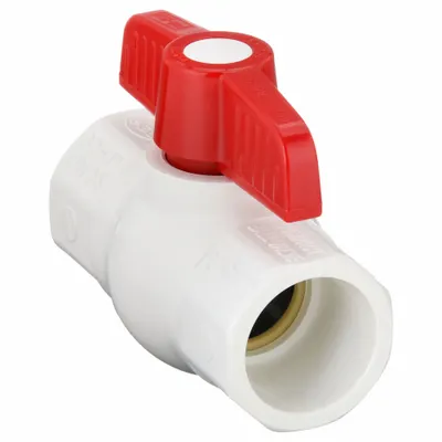 NDS Manual Two-Way Ball Valve: 1 in, PVC, Angle, Socket x Socket, 150 psi Max. Pressure (CWP) - PVC Ball Valves