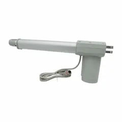 This ALCO high/low actuator is constructed with metal components and a gray finish. It is designed for use in healthcare beds to adjust bed height, facilitating patient comfort and caregiver access. Compatible with Drive Medial beds and replaces part number P703.