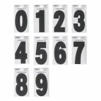 Number Label Set: 3 in Character Ht, Indoor/Outdoor, Non-Reflective, Dyer, Black, 0 to 9, 100 PK (MPN 3SCBP10)