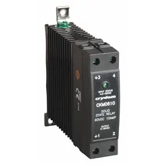 CRYDOM CKM0620 is a combination DIN-rail and panel-mounted solid state relay with MOSFET DC output. It features a Form A switch configuration, output voltage range 0 to 60V DC, and maximum output current 20 A without heat sink. Input current is 11 mA at 32V DC. Electrical connection via screw clamp, finger safe design. Suitable for switching DC loads in control cabinets and industrial automation.