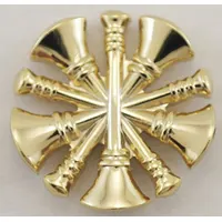 HEROS PRIDE Metal Rank Insignia: Chief Fire Bugles, 3/4 in, Gold, Metal, Clutch Pin, 1 PR (MPN 4448G)