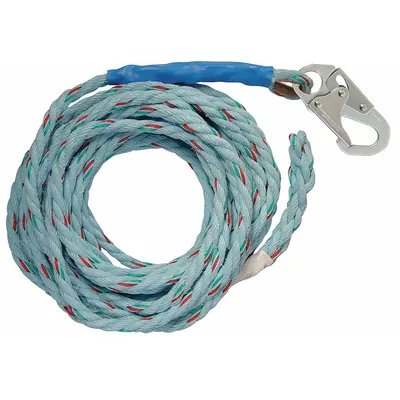 CONDOR Vertical Rope Lifeline, 50 ft, Blue Copolymer, Steel Hardware - Vertical Rope Lifelines