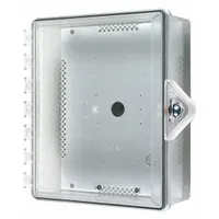 Clear polycarbonate wall fixture guard for indoor use, NEMA 4X rated, waterproof. Measures 12 in deep by 4 7/8 in long. Includes mounting hardware for surface mount. Allows protected unit to be clearly seen and quickly identified