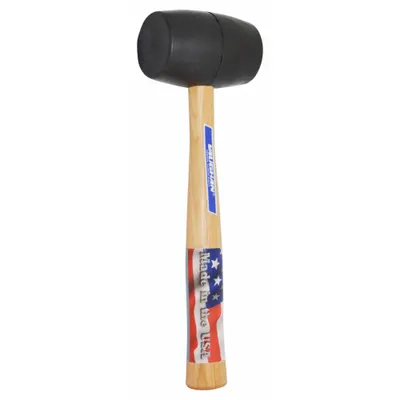 VAUGHAN 574-31 Rubber Mallet, 20 oz, 2-1/4 in Dia, Black - Rubber Mallets