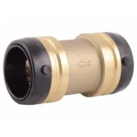 SHARKBITE Push-Fit Coupling Fitting: Straight, 1 1/2 in Pipe x 1 1/2 in Pipe Size, Brass, Coupling (MPN UXL0141)