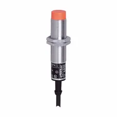 Unshielded cylindrical inductive proximity sensor with a non-terminated cable for flexible installation. Operates on 20-250V AC or DC supply voltage with 2-wire connection. Detects metallic objects without contact, suitable for position sensing and presence detection in industrial automation.