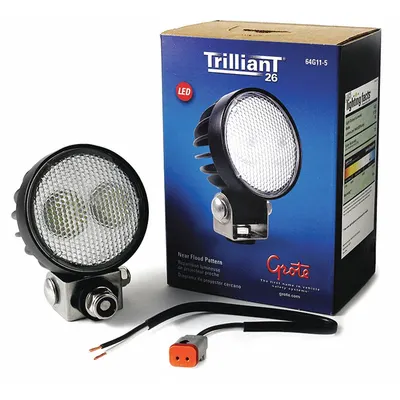 GROTE 64G11-5 LED Floodlight, Black, Surface Mount, Pigtail - Vehicle Floodlights