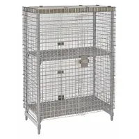 CAMBRO Security Cage Unit: Premium, Solid, 64 1/2 in Ht, 26 3/4 in Dp, 50 1/4 in Lg, Silver (MPN EACPU244864SUPKG)