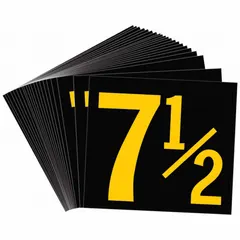KVA marker displaying the characters '7-1/2' on retroreflective sheeting with Gothic font. Character height is 2 1/2 inches, width is 3 1/4 inches. Used for identifying transformer or electrical equipment ratings in industrial settings.