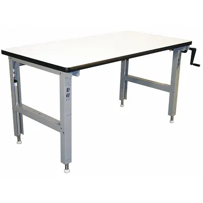 PRO-LINE Workbench: Adj Ht, Laminate, 60 in x 36 in, 750 lb Overall Load Capacity - Open-Base Workstations