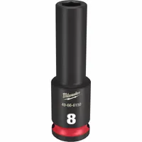 MILWAUKEE Deep Impact Socket: 3/8 in Drive Size, Metric, 8 mm Socket Size, 6-Point, Deep, Friction (MPN 49-66-6150)