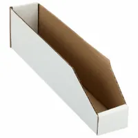 PACKAGING CORPORATION OF AMERICA Corrugated Shelf Bin: 18 in Overall Lg, 3 in x 4 1/2 in, White (MPN BWZ 3-18)