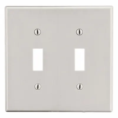 HUBBELL Wall Plate: Toggle, 2 Gang, Almond - General Purpose Wall Plates