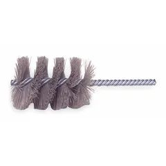 This heavy-deburring brush from WEILER features a 1 1/2 in diameter nylon fill with 0.035 in fill diameter and a 1/4 in stem. Designed for cleaning and deburring the inside of tubes and pipes in all metals, the double-stem construction provides stability during manual or machine use. Suitable for maintenance, fabrication, and finishing applications.