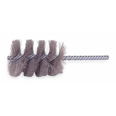 WEILER Tube Brush: Double Stem, Nylon, 1 1/2 in Dia, 0.035 in Fill Dia - Heavy-Deburring Brushes for All Metals