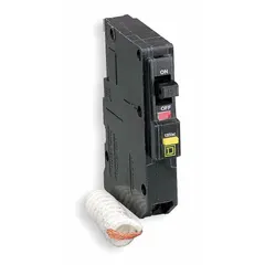 Bolt-on miniature circuit breaker from the QOB Series, rated 25 A at 120V AC, single-phase, with a maximum interrupting rating of 10kA at 120V AC. This 1-pole unit provides overcurrent protection for electrical distribution systems. Designed for use in QO Load Centers and NQ Panelboards.