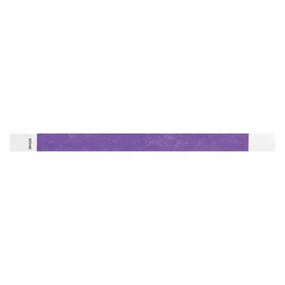 ID Wristband: No Legend, 10 in Overall Lg, 3/4 in Overall Wd, Tyvek, Purple - Security Wristbands