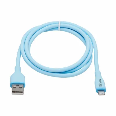 EATON TRIPP LITE Usb Cable: Type A End 1, Lightning End 2, Blue, 6 ft Lg - Antimicrobial USB & Lightning Cables