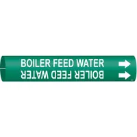 Pipe Marker: Boiler Feed Water, Green, White, Fits 1 1/2 to 2 3/8 in Pipe O.D., 1 Pipe Markers (MPN 4300-B)
