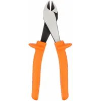 High Leverage Diagonal Cutting Plier: Insulated, Std, Oval, 7/8 in Jaw Lg, 1 1/4 in Jaw Wd, 6 - 8 in (MPN D228-8-INS)